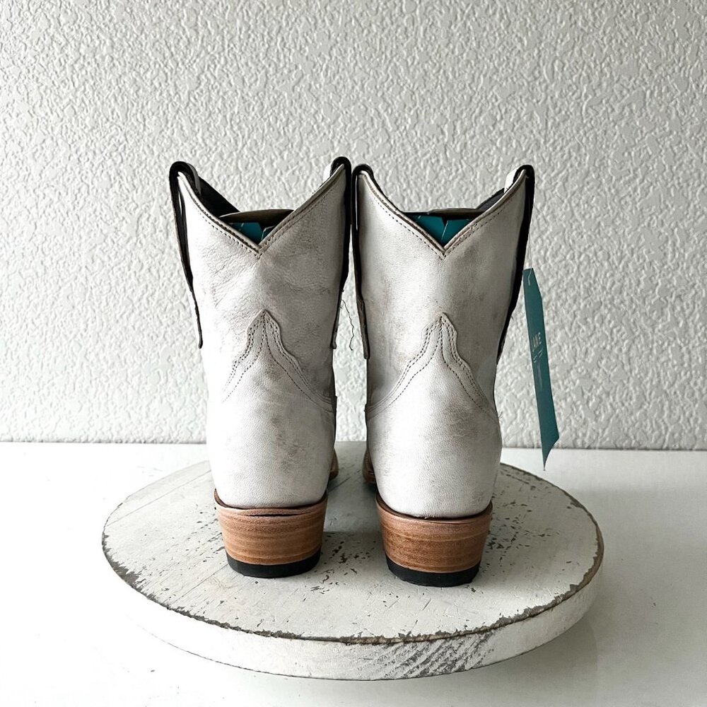 Lane EMMA JANE Womens Cowboy Booties White Western Short Ankle Boots Size 7.5 - Picture 3 of 12